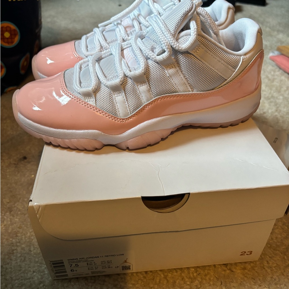 Jordan Retro Low Sneakers in White and Legend Pink